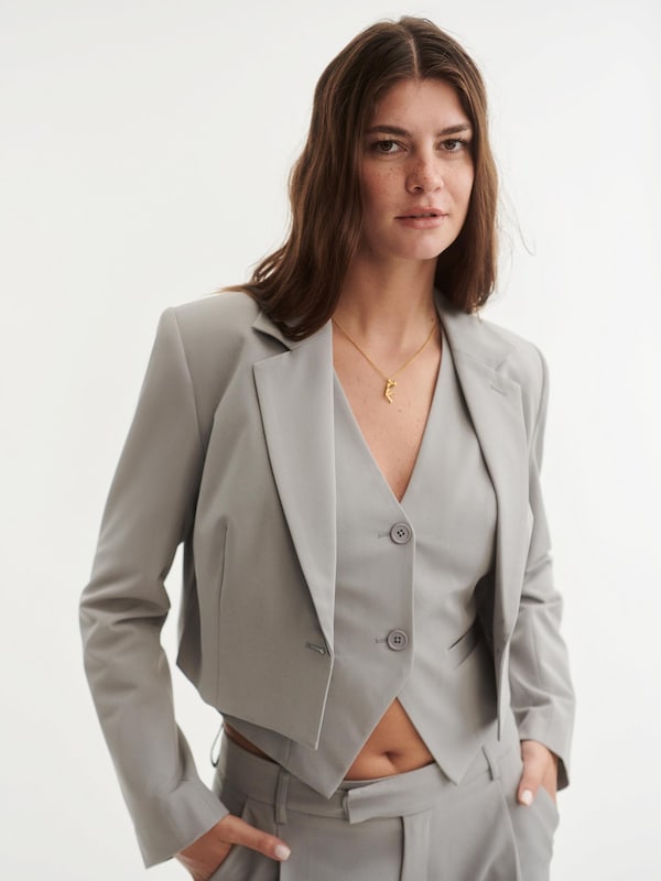 ABOUT YOU x Laura Giurcanu Blazer 'Marou' in Light Grey