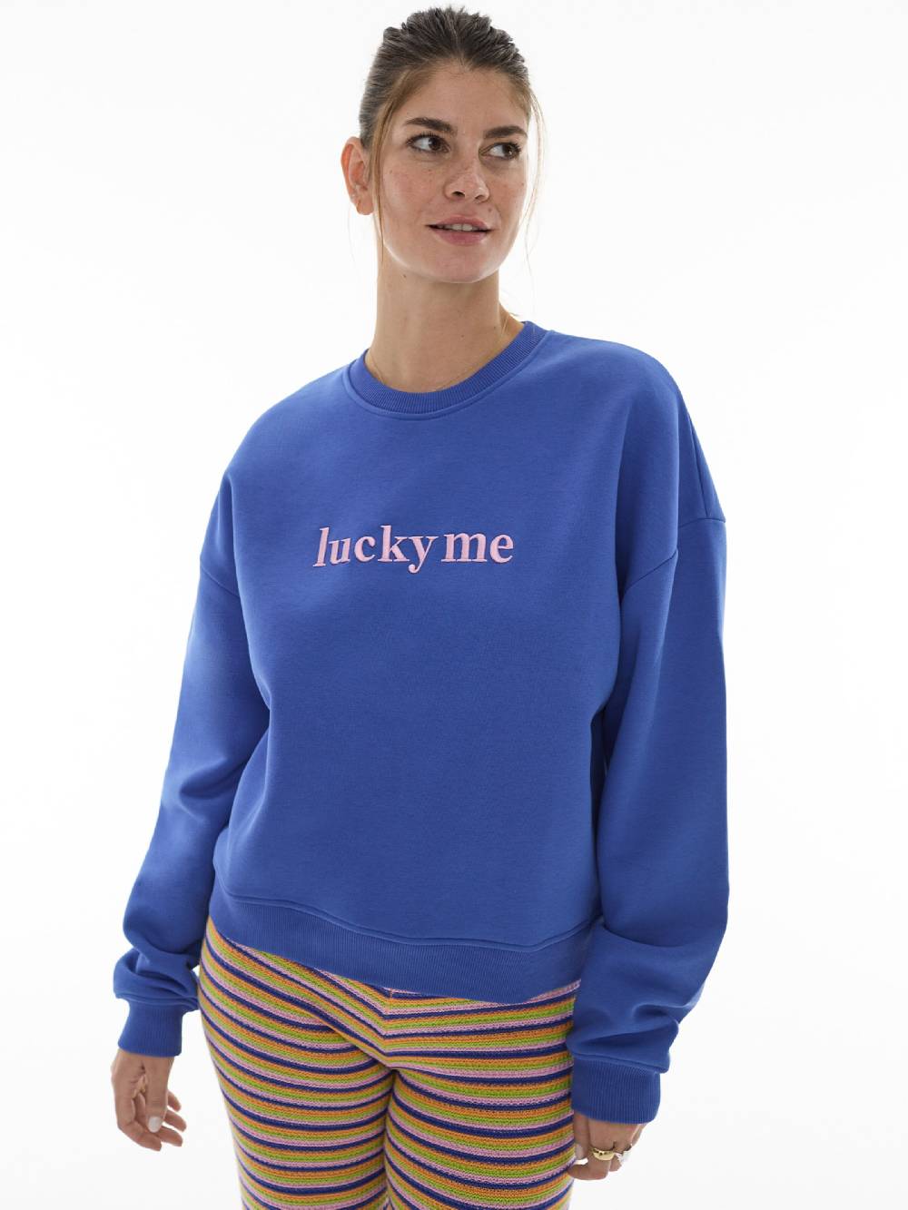 ABOUT YOU X Laura Giurcanu Sweatshirt 'Elisabeth' In Blue