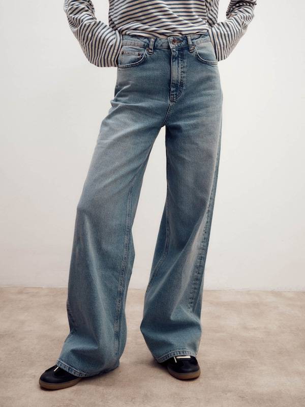 ABOUT YOU x Marie von Behrens Wide leg Jeans 'Sina' in Blue Denim