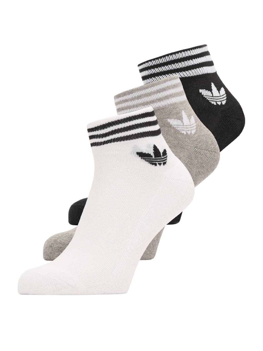 ADIDAS ORIGINALS Regular Socks 'Island Club Trefoil' In Mottled Grey, Black, White