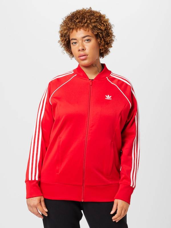 ADIDAS ORIGINALS Zip-Up Hoodie 'Adicolor Classics Sst' in Red