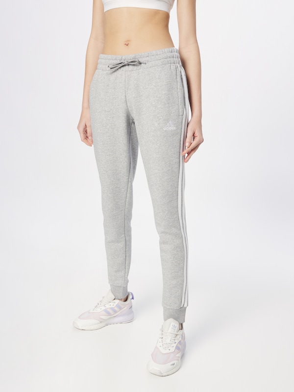 ADIDAS SPORTSWEAR Tapered Workout Pants '3S FL' in Mottled Grey