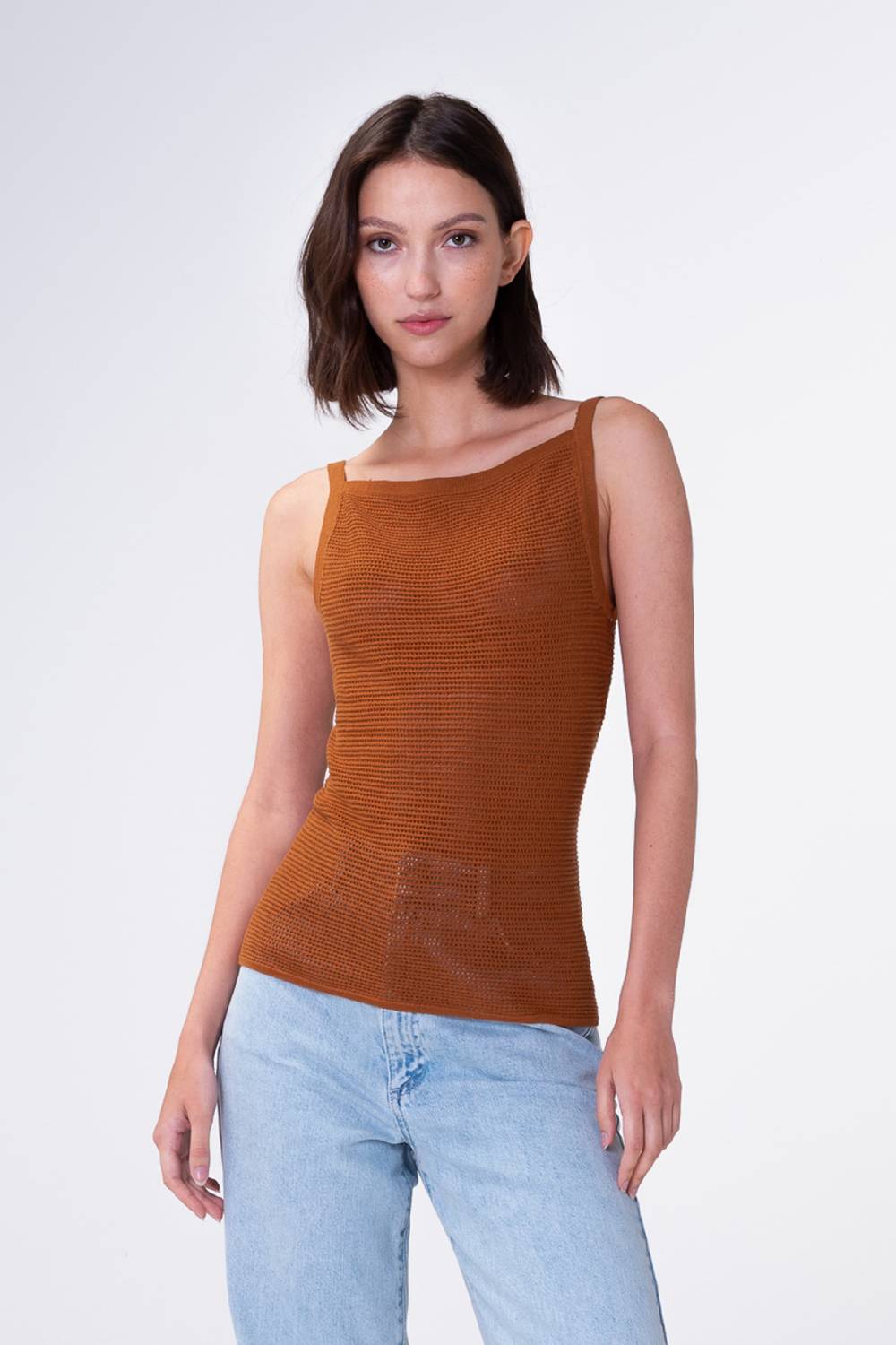Aligne Knitted Top 'Galiea' In Caramel