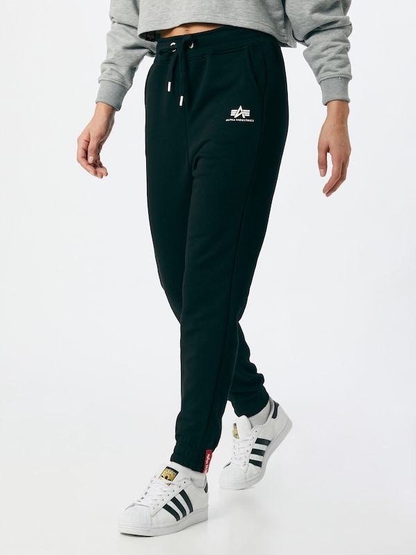 ALPHA INDUSTRIES Tapered Pants in Black