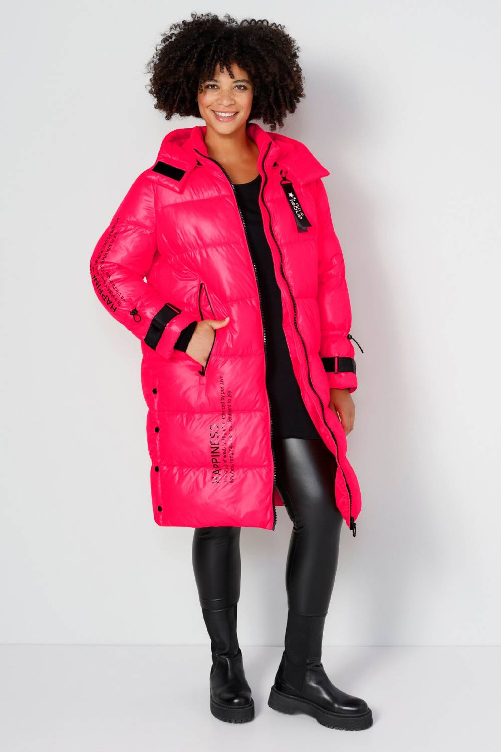 Angel Of Style Winter Coat In Raspberry
