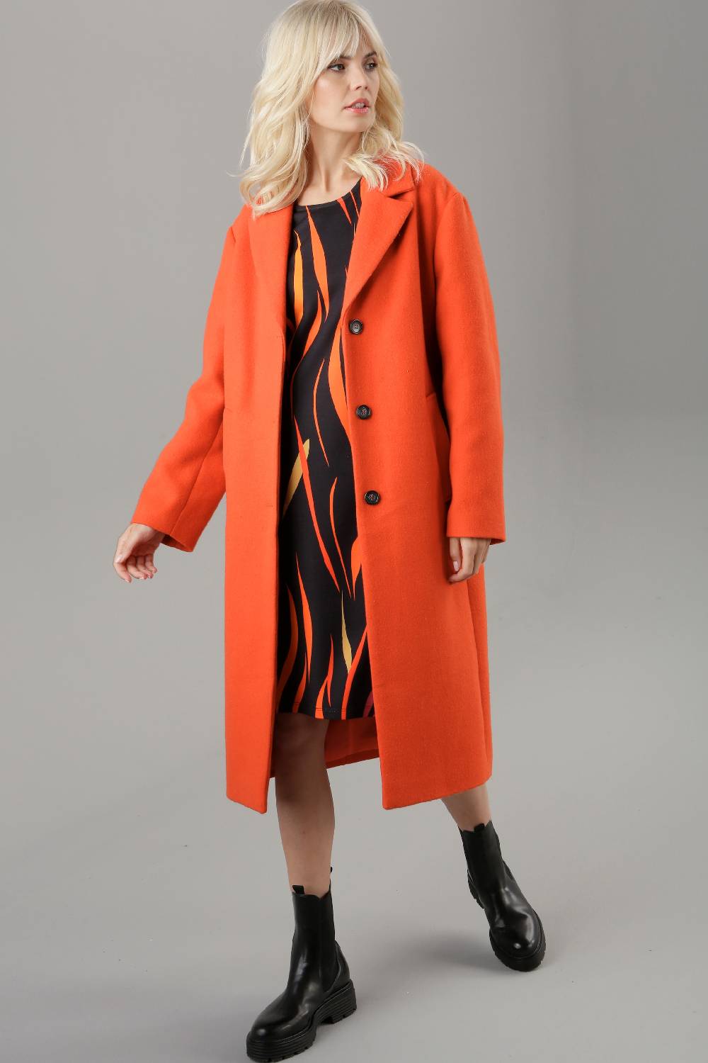 Aniston SELECTED Between-Seasons Coat In Orange