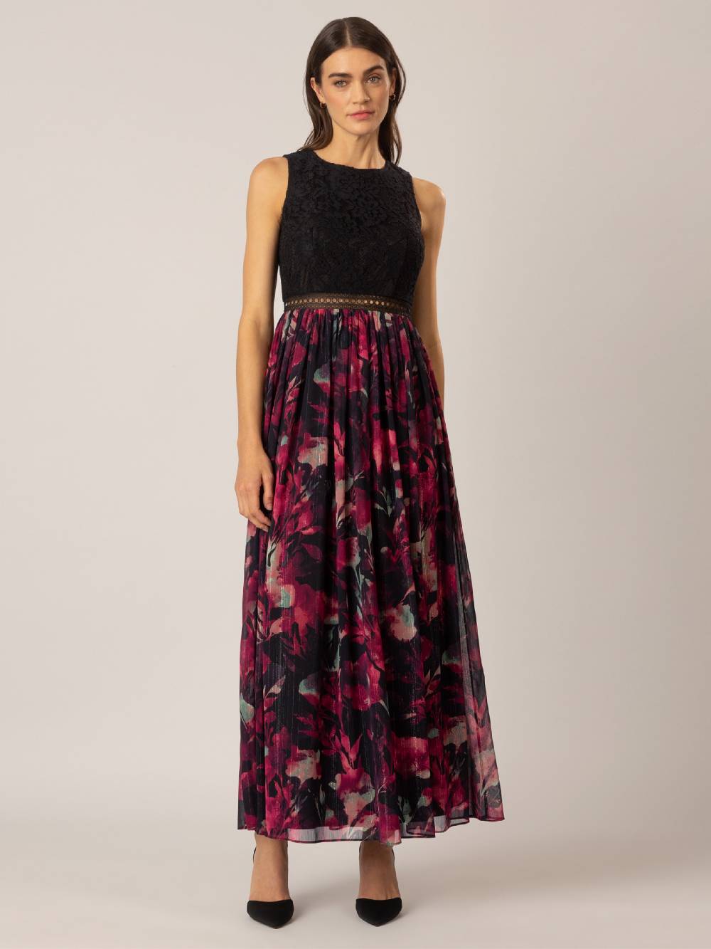 APART Evening Dress In Dark Red, Black