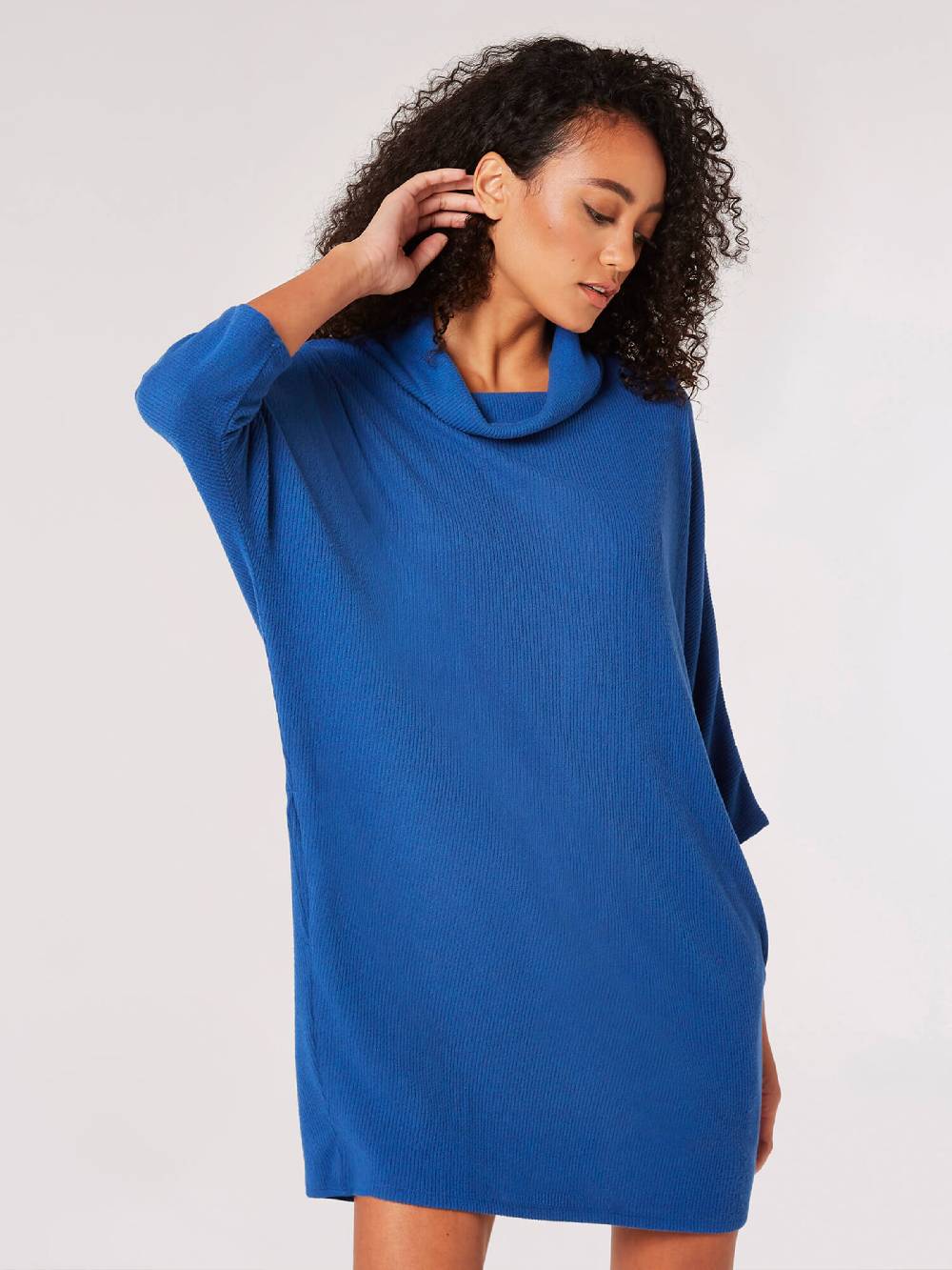 Apricot Knitted Dress In Dark Blue