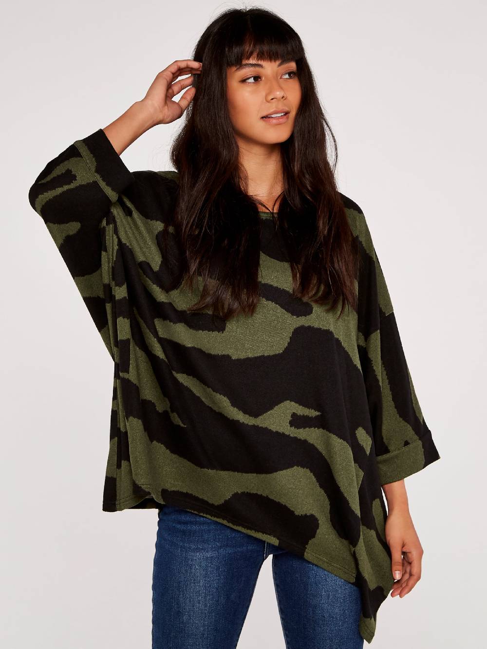 Apricot Oversized Sweater In Khaki