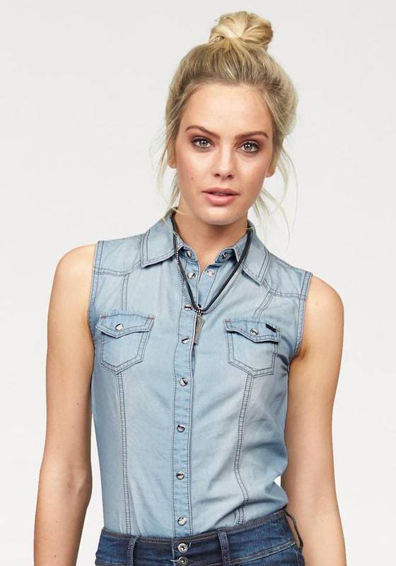 ARIZONA Blouse in Blue Denim