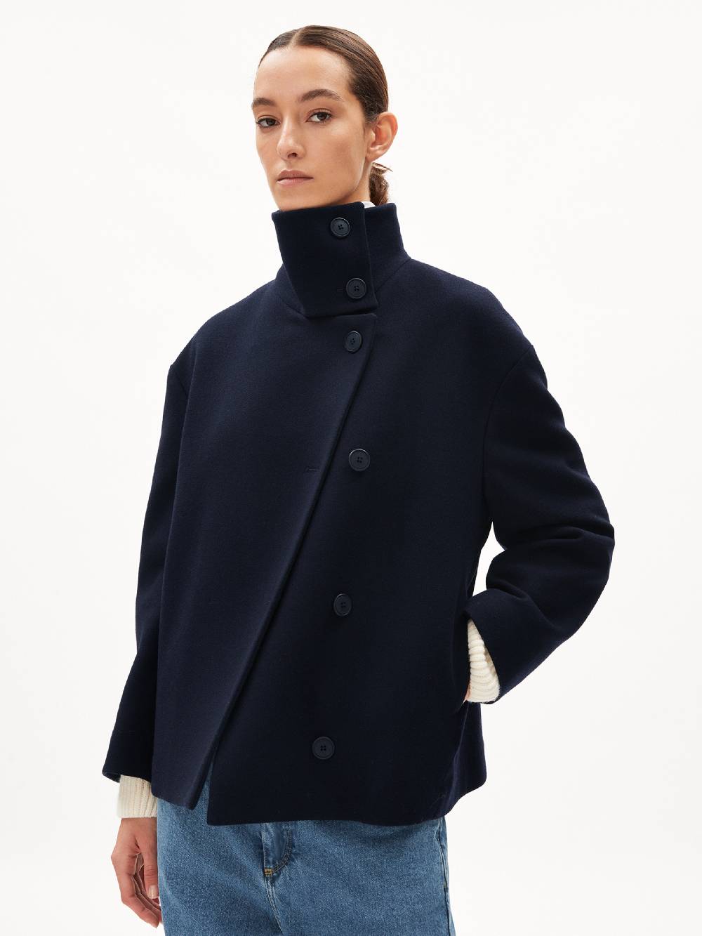 ARMEDANGELS Between-Season Jacket 'MAJELA' In Night Blue
