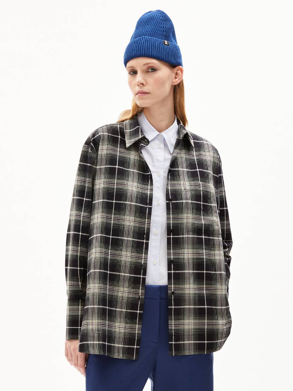 ARMEDANGELS Blouse ' EASSAAL CHECK ' In Black