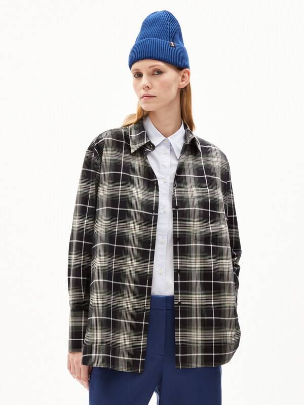 ARMEDANGELS Blouse ' EASSAAL CHECK ' in Black