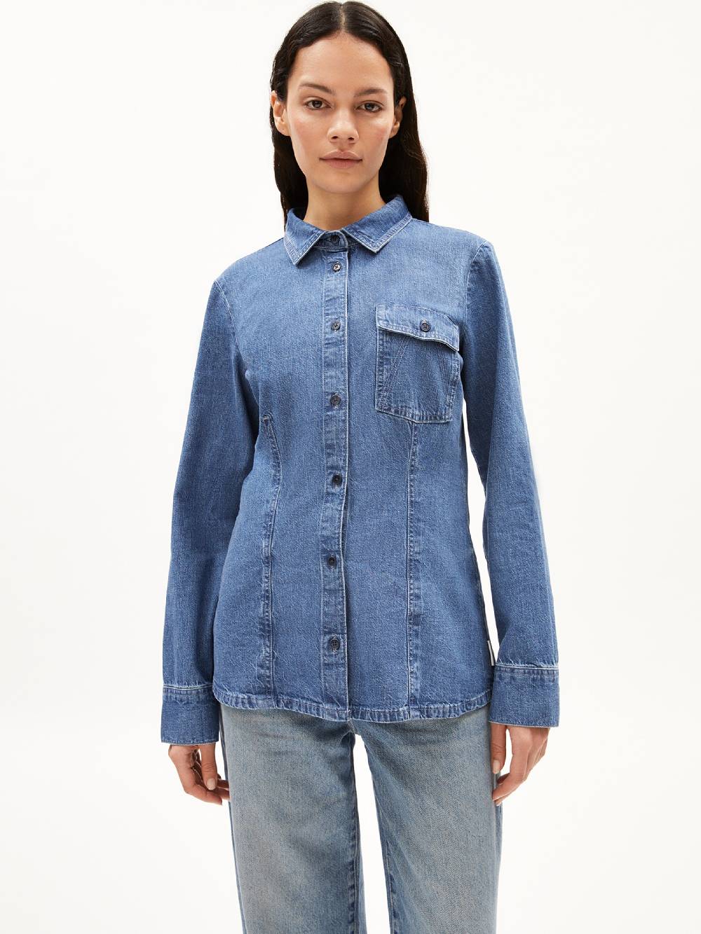 ARMEDANGELS Blouse In Blue Denim