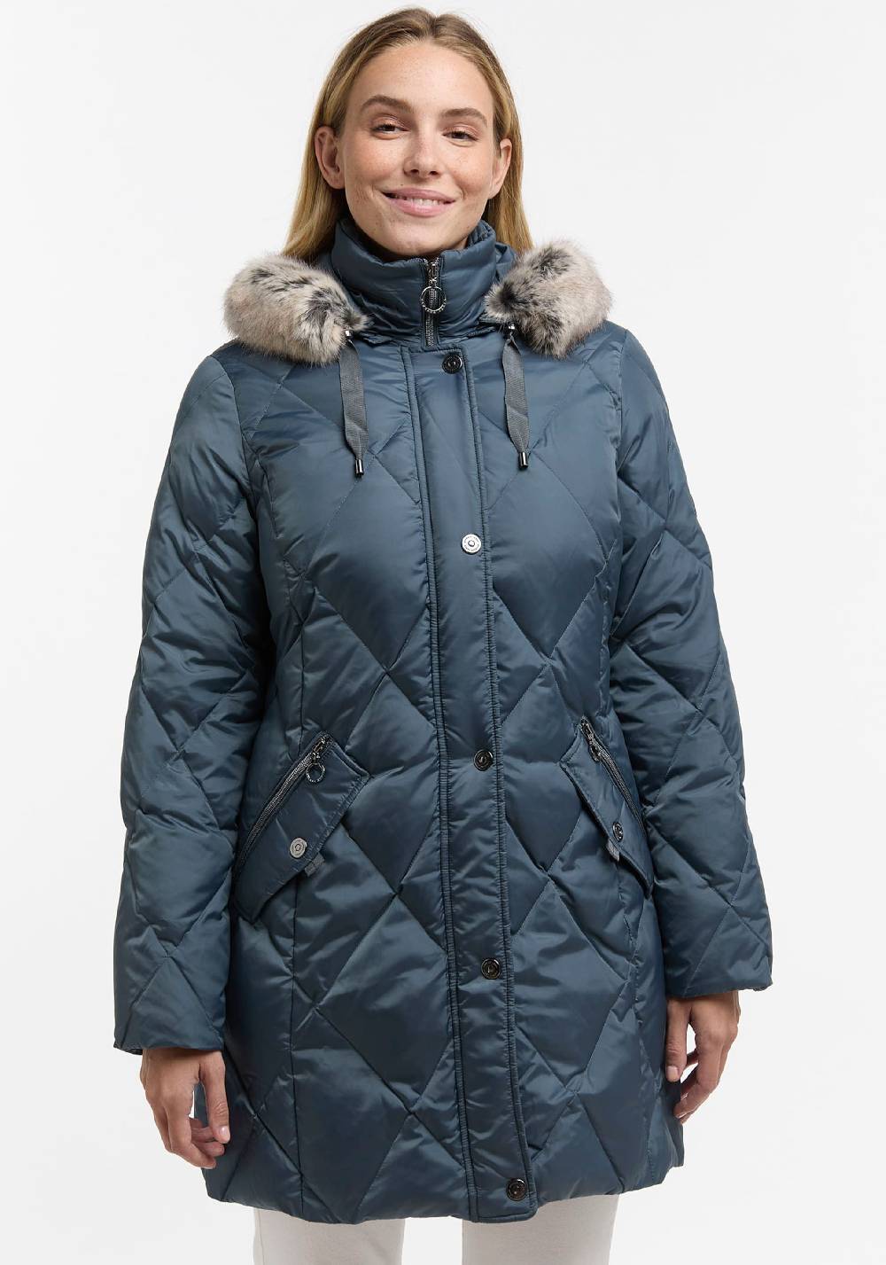 Barbara Lebek Winter Jacket In Dark Blue