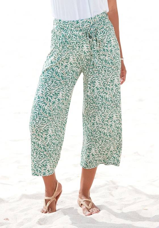 BEACH TIME Wide leg Pants 'Beach Time' in Green, Pastel Green