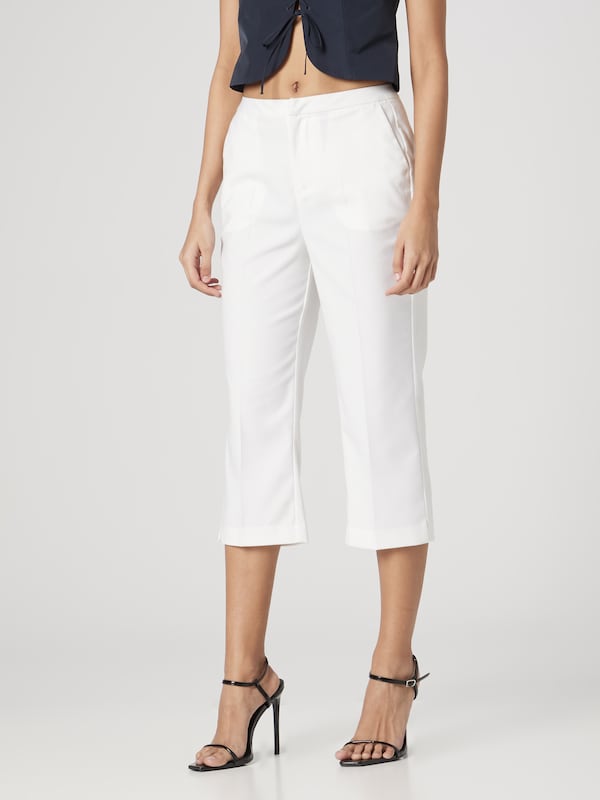 Bella x ABOUT YOU Regular Pleated Pants 'Carmen' in White