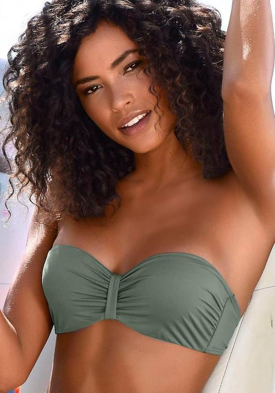 BENCH Bandeau Bikini Top 'Perfect' in Olive