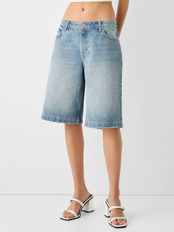 Bershka Loose fit Jeans in Blue Denim