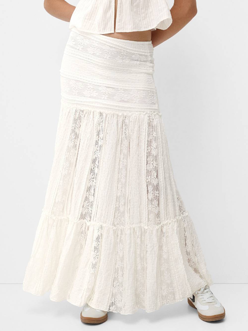 Bershka Skirt In Light Beige