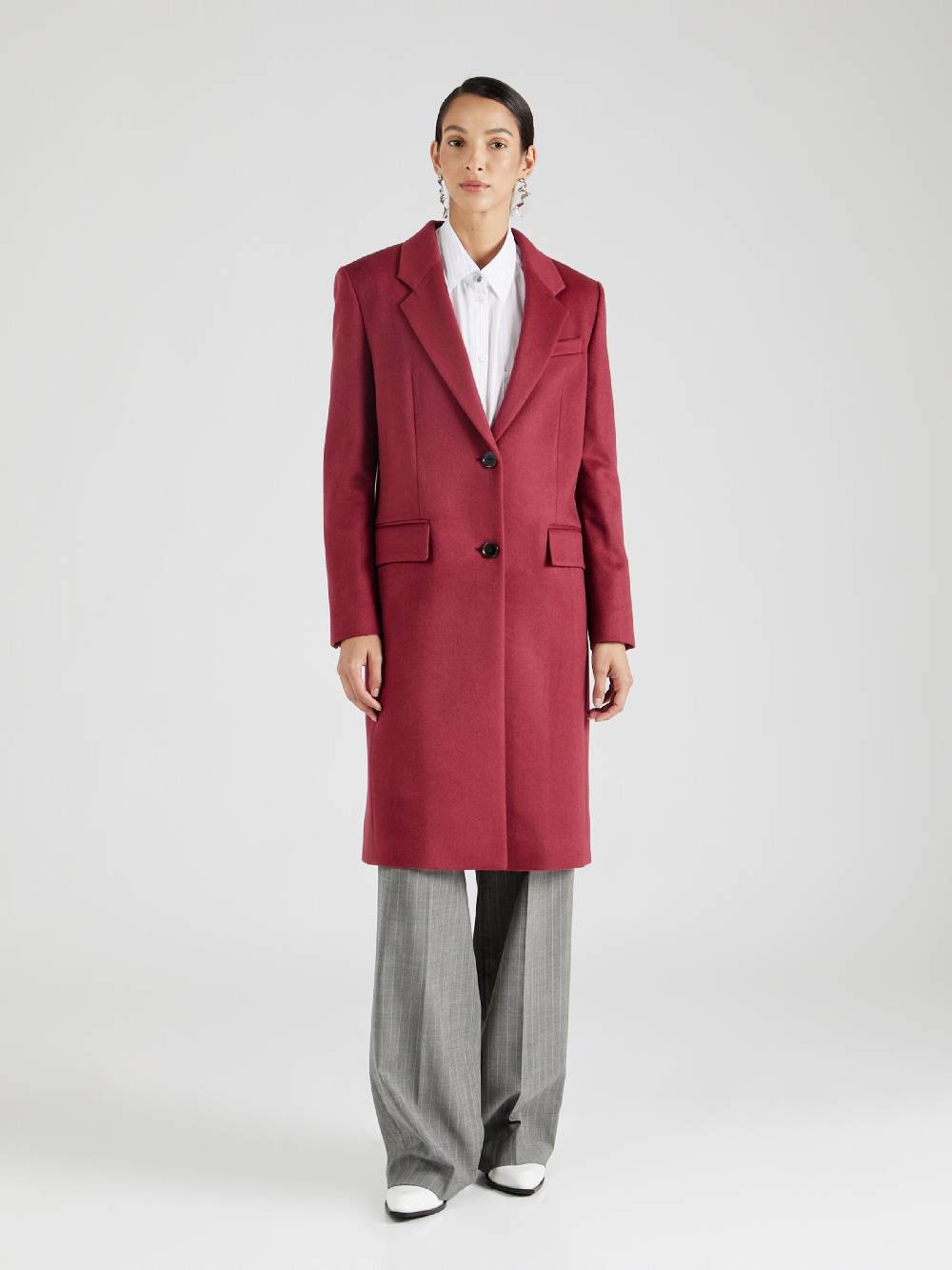 BOSS Between-Seasons Coat 'Catara' In Wine Red
