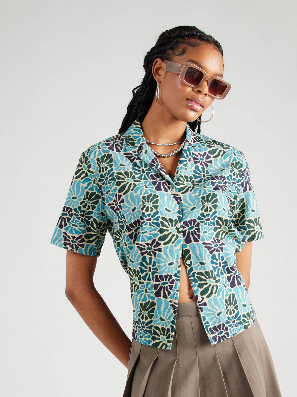 Brava Fabrics Blouse 'Spring Aloha' In Beige
