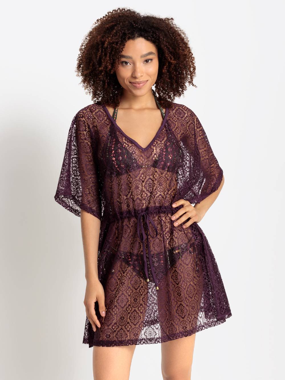 BRUNO BANANI Beach Dress In Bordeaux