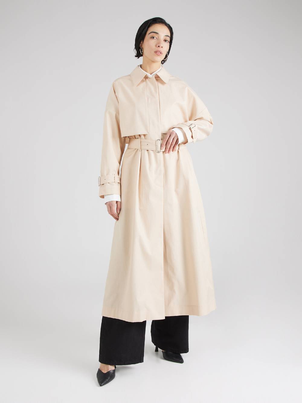 Calvin Klein Between-Seasons Coat In Cream
