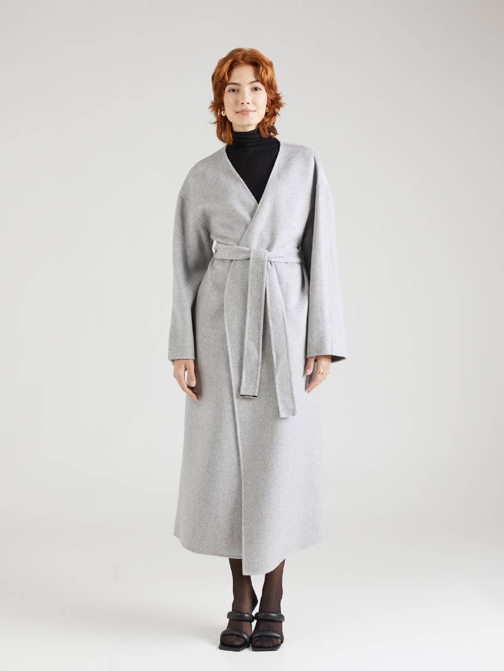 Calvin Klein Between-Seasons Coat In Mottled Grey