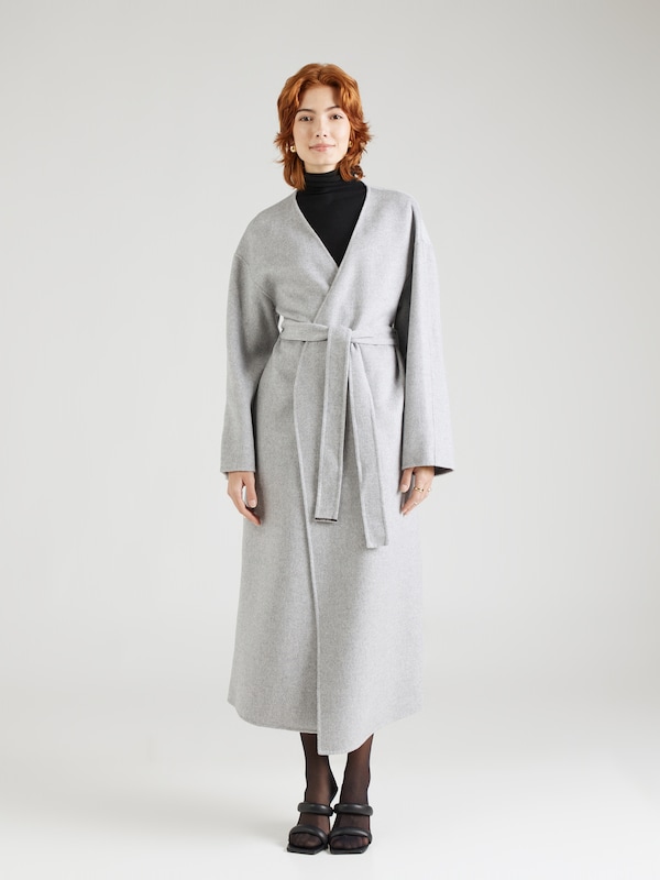 Calvin Klein Between-Seasons Coat in Mottled Grey