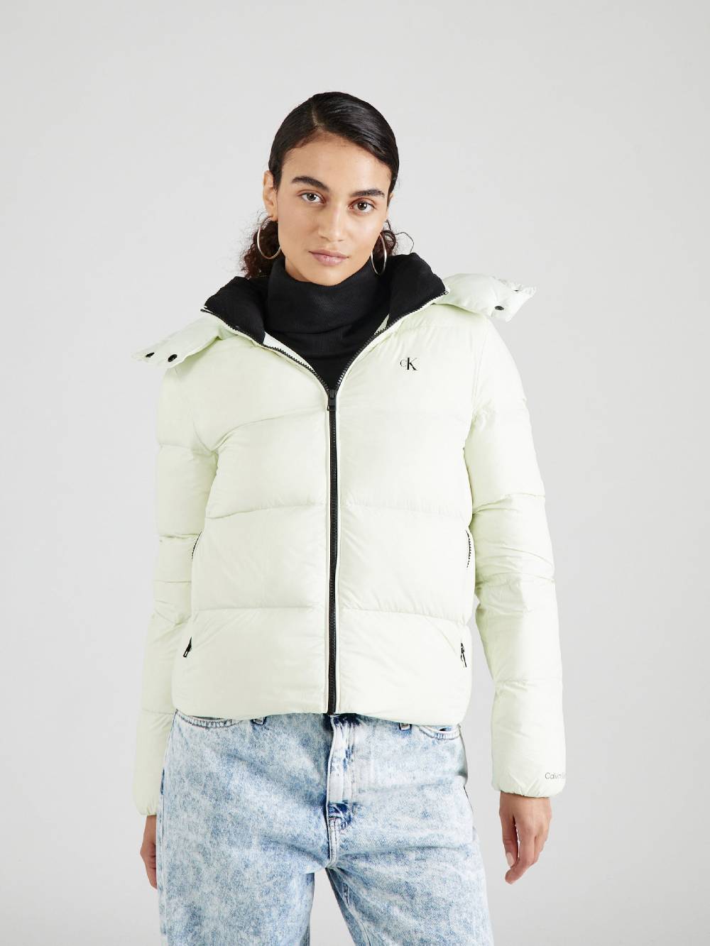 Calvin Klein Jeans Winter Jacket In Pastel Green