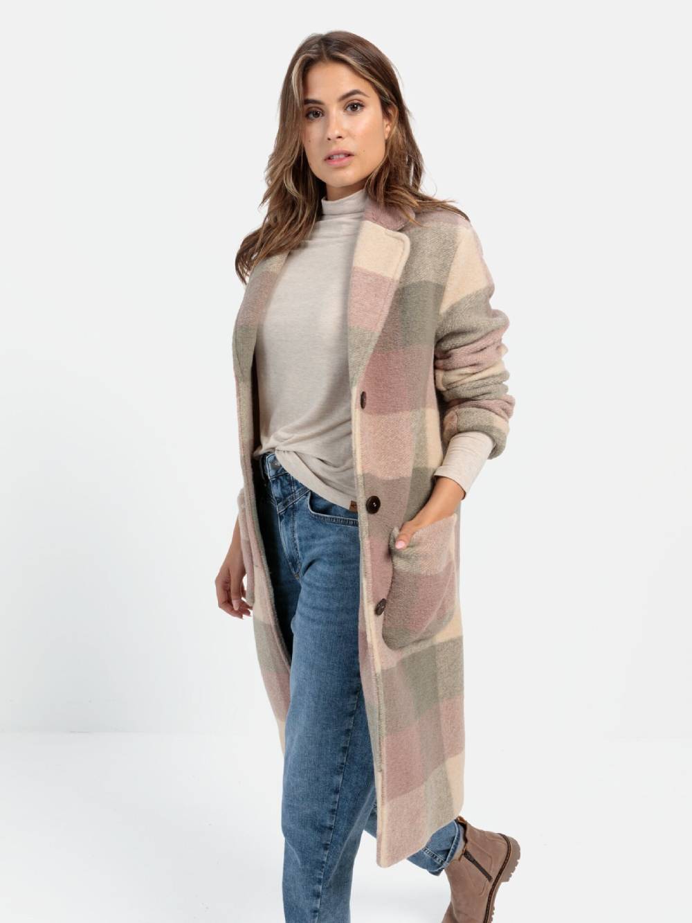 CAMEL ACTIVE Between-Seasons Coat In Beige, Pastel Pink