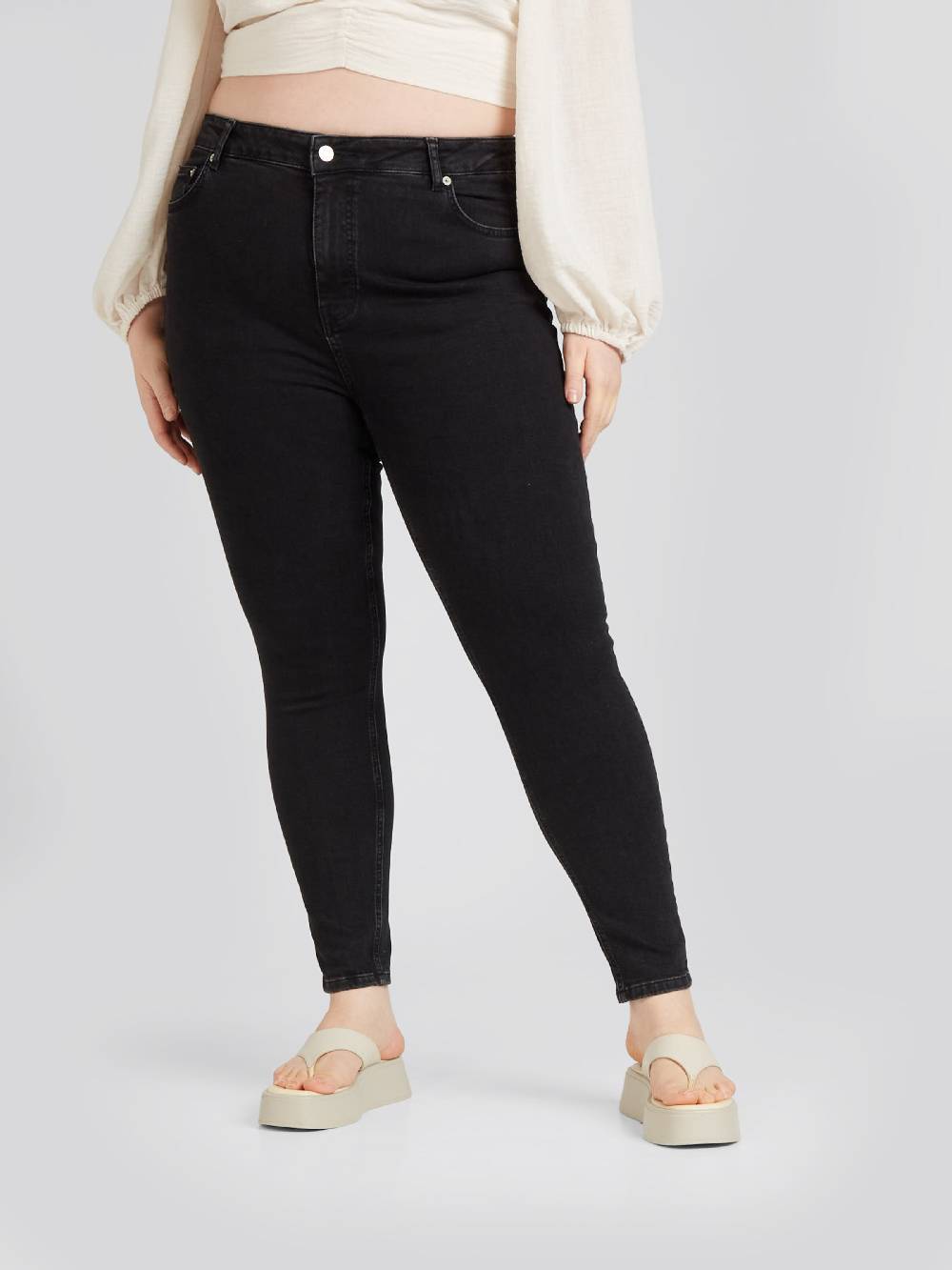 CITA MAASS Co-created By ABOUT YOU Slim Fit Jeans 'Juliana' In Black Denim