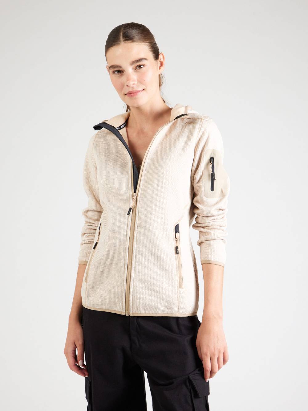 CMP Athletic Fleece Jacket In Beige