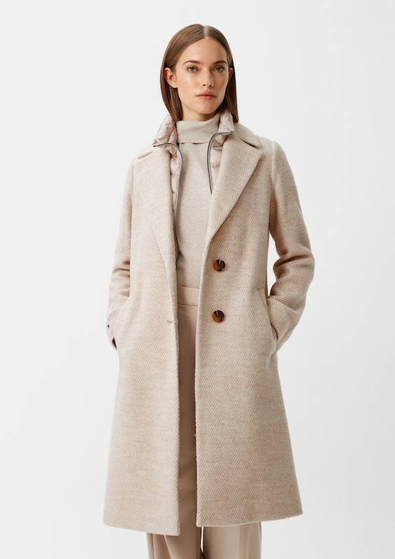 COMMA Between-Seasons Coat in Beige, Cream