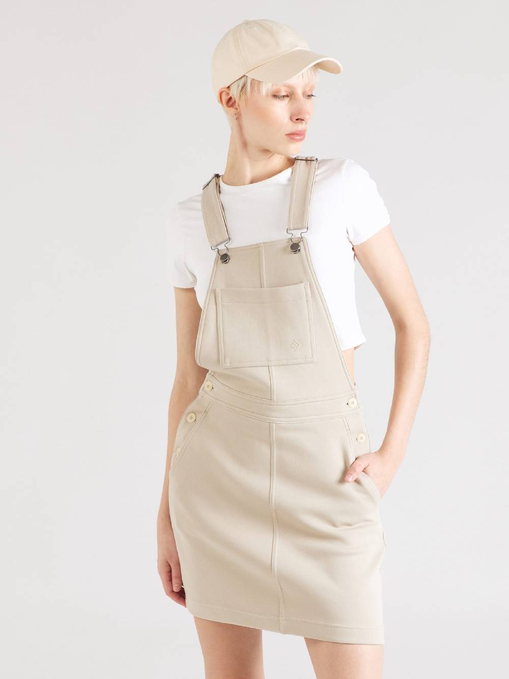 CONVERSE Overall Skirt 'Chevron Salopette' In Sand