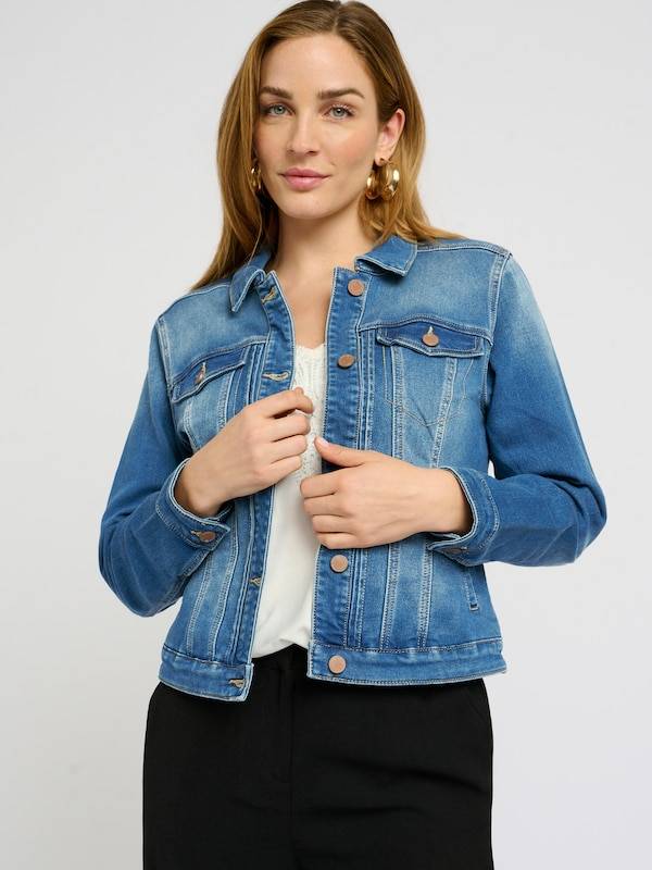 Cream Between-Season Jacket 'Rota' in Blue Denim