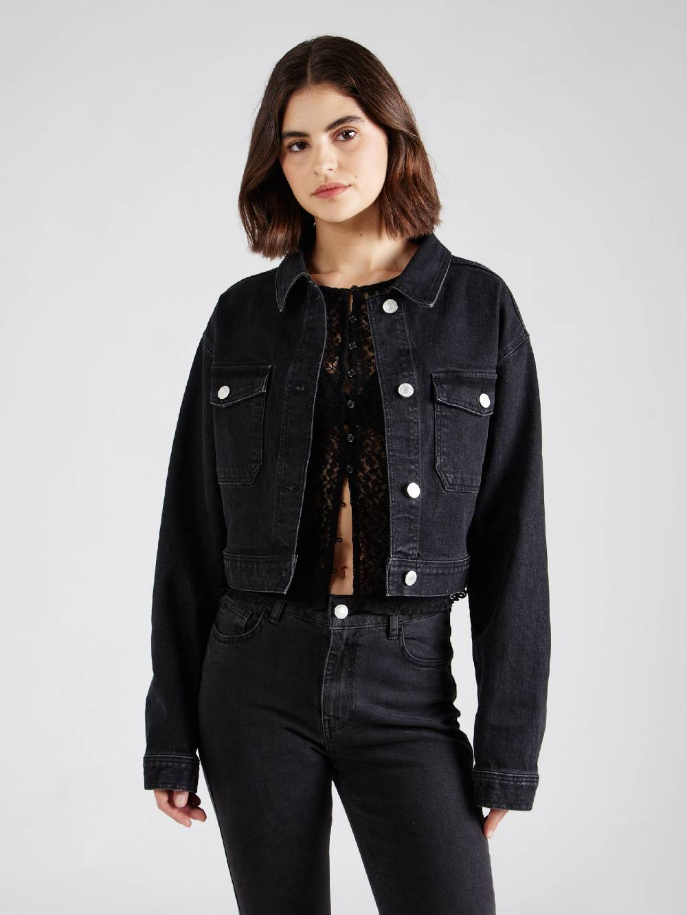 Daahls By Emma Roberts Exclusively For ABOUT YOU Between-Season Jacket 'Hanna' In Black