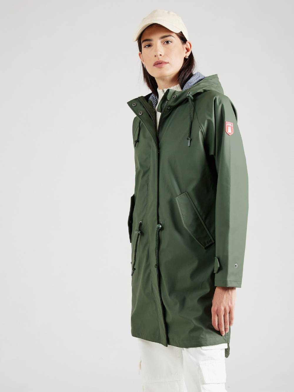 Derbe Raincoat 'Travel Friese' In Olive