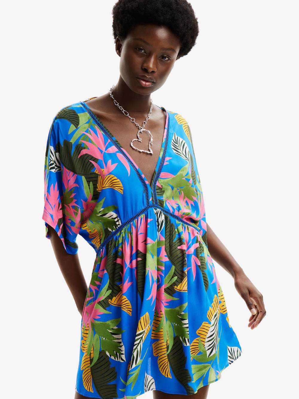 Desigual Beach Dress In Azure