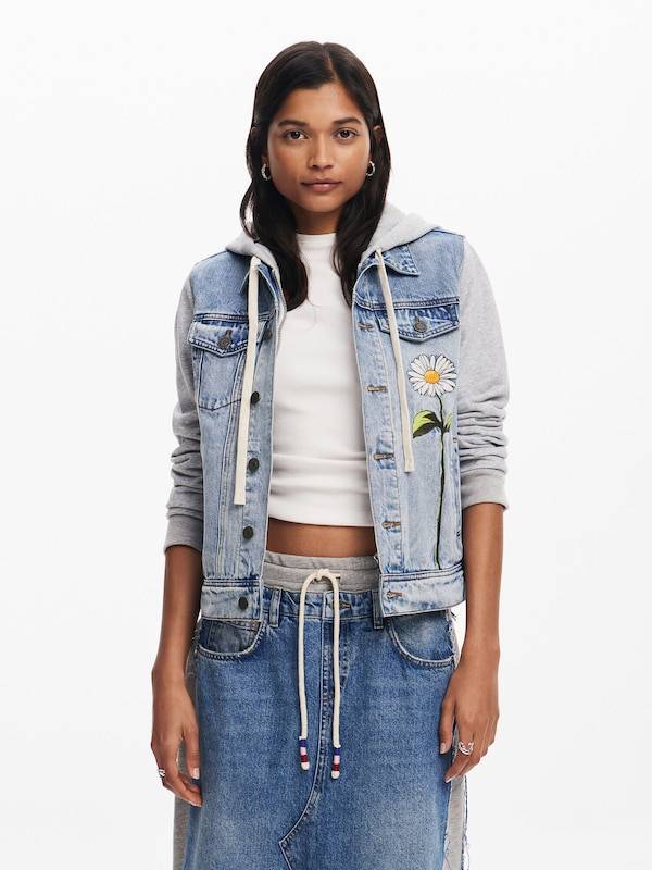 Desigual Between-Season Jacket in Blue, Grey