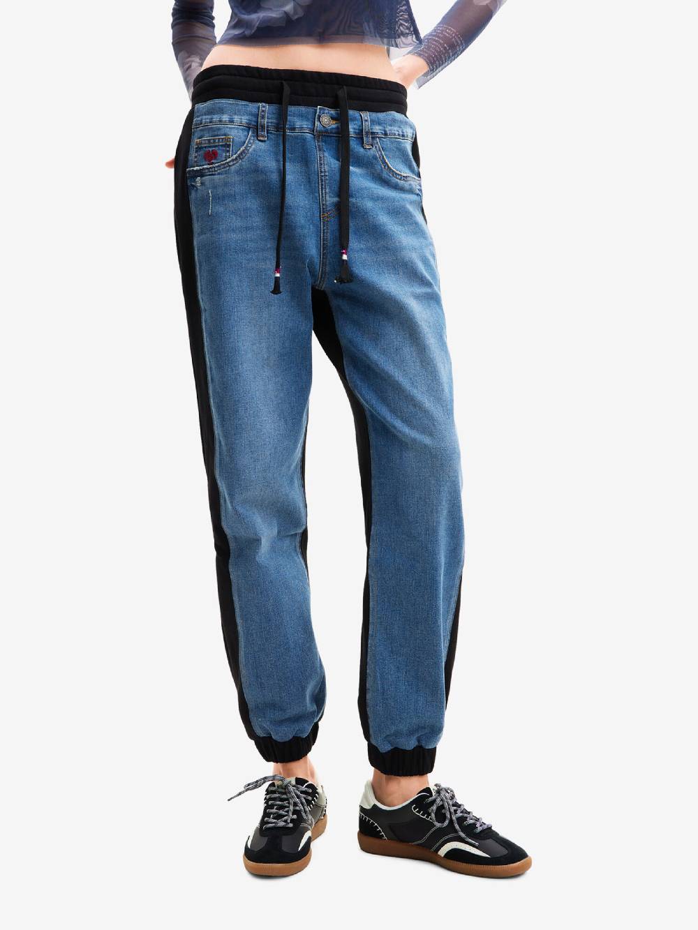 Desigual Tapered Jeans In Blue