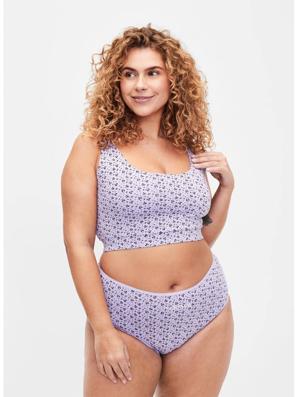 Devoted By Zizzi Panty 'LWEEK' In Light Purple, Pink, Light Pink, Black