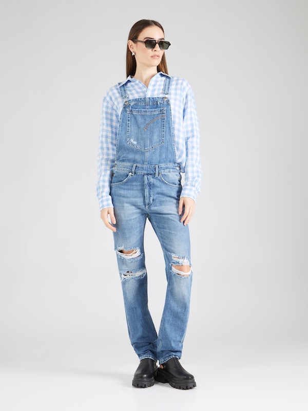 Dondup Regular Jean Overalls 'Ava' In Blue Denim
