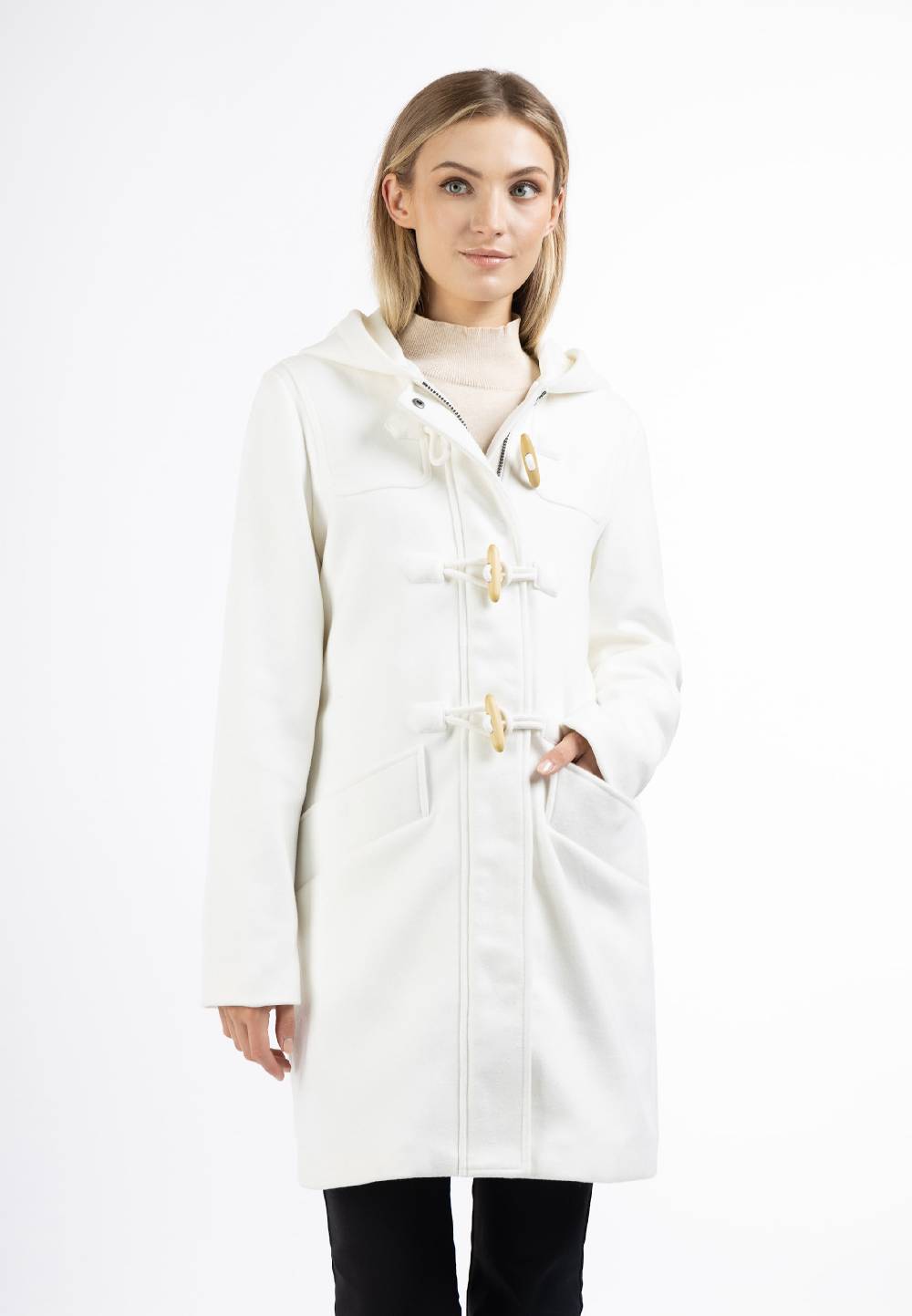 DreiMaster Klassik Between-Seasons Coat In Wool White