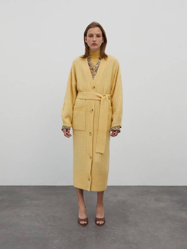 EDITED Knit Cardigan 'Yule' in Mottled Yellow