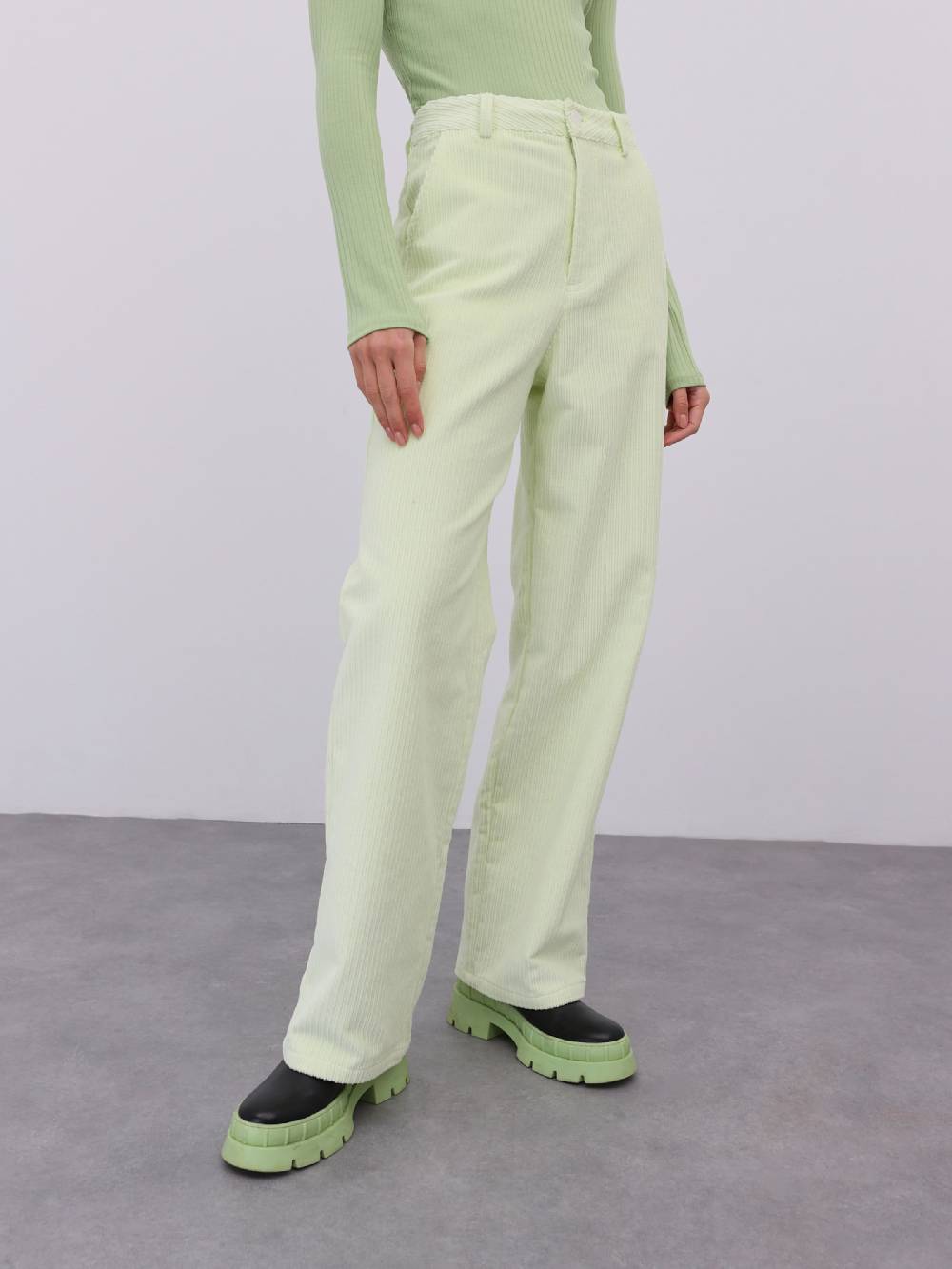 EDITED Wide Leg Pants 'Jenny' In Pastel Green