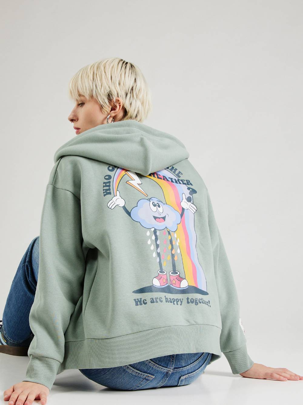 Eight2Nine Zip-Up Hoodie In Mint