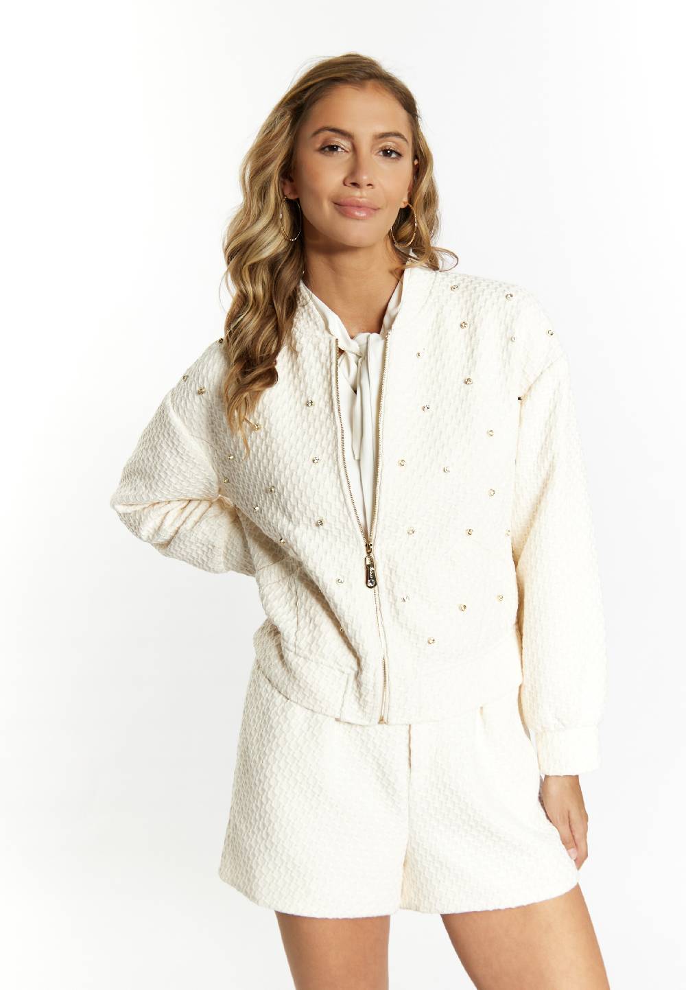 Faina Between-Season Jacket In Wool White