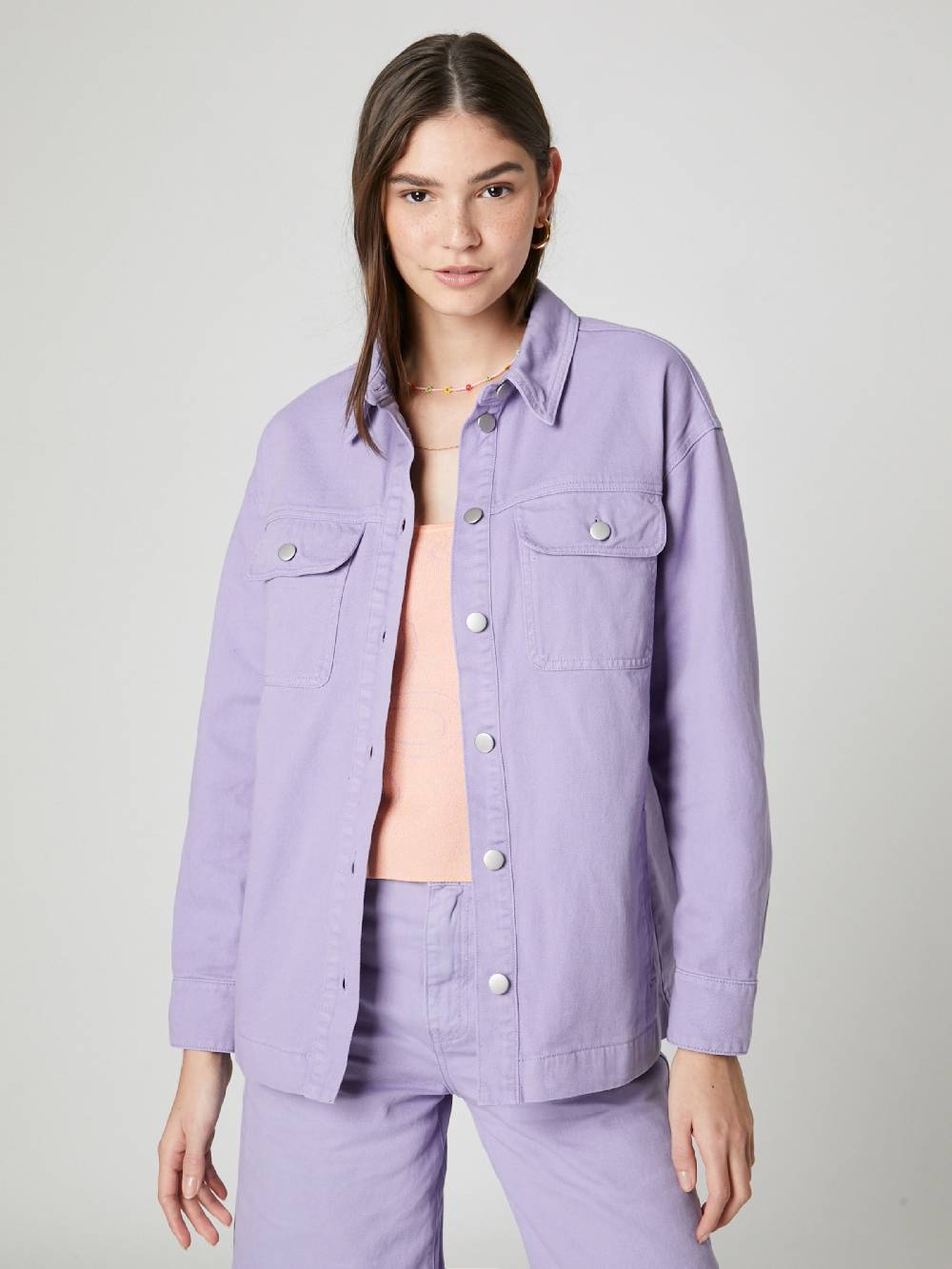 Florence By Mills Exclusive For ABOUT YOU Between-Season Jacket 'Breeze Block' In Purple